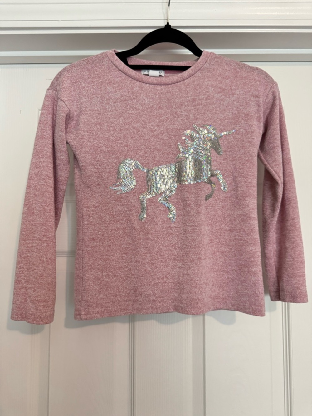 Primark Pink Long Sleeve Top with Sequin Unicorn